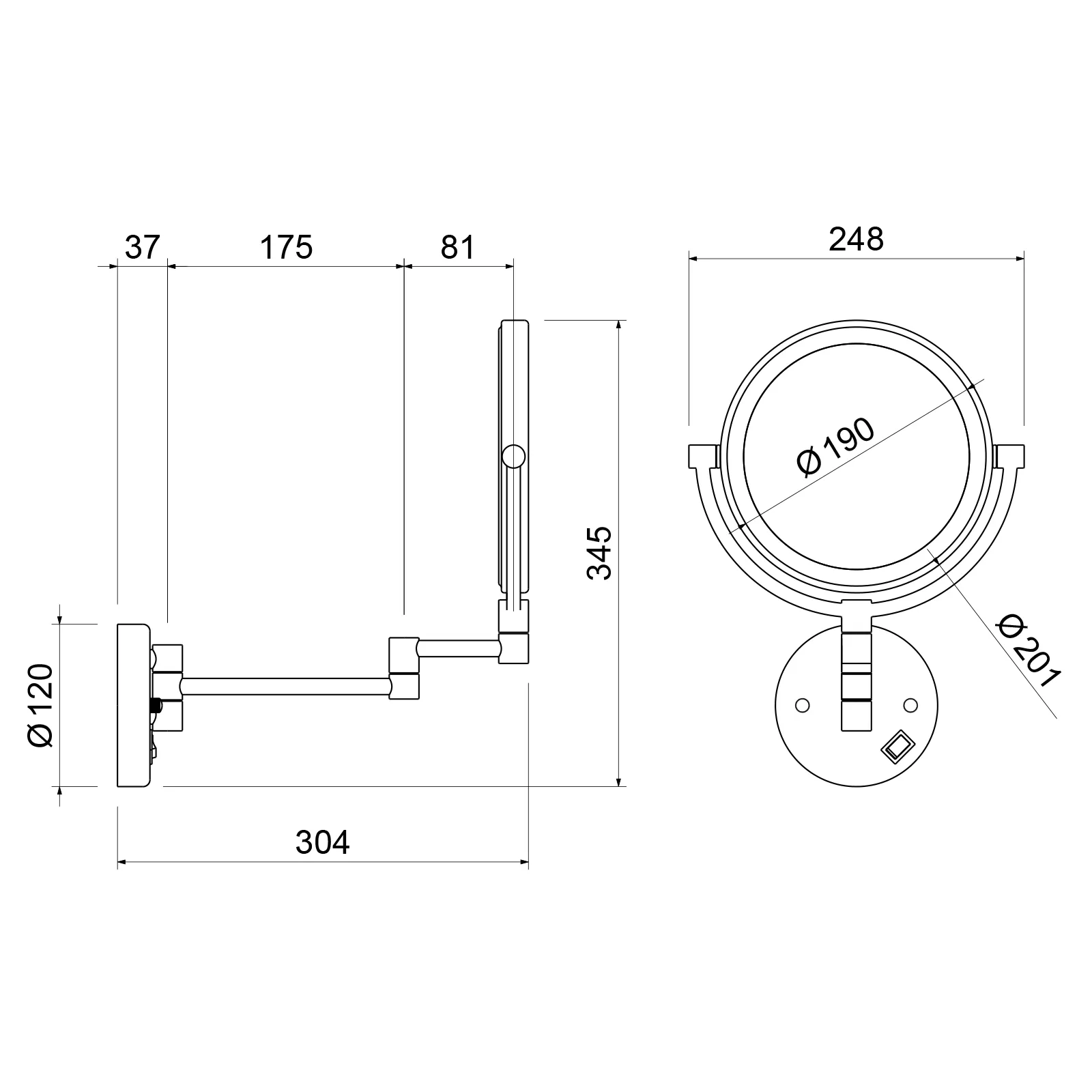 Зеркало с подсветкой Timo Saona никель (13376/13)
