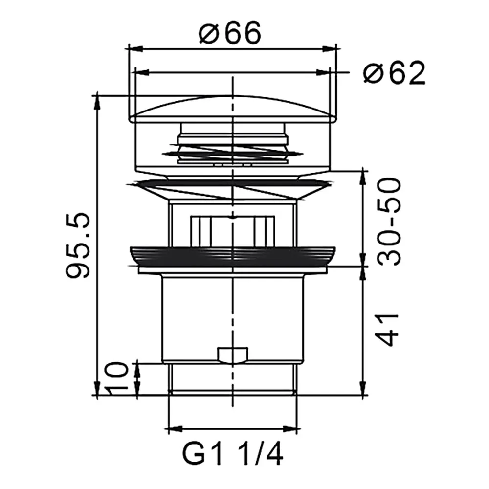Донный клапан с переливом Frap F60-4, бронза