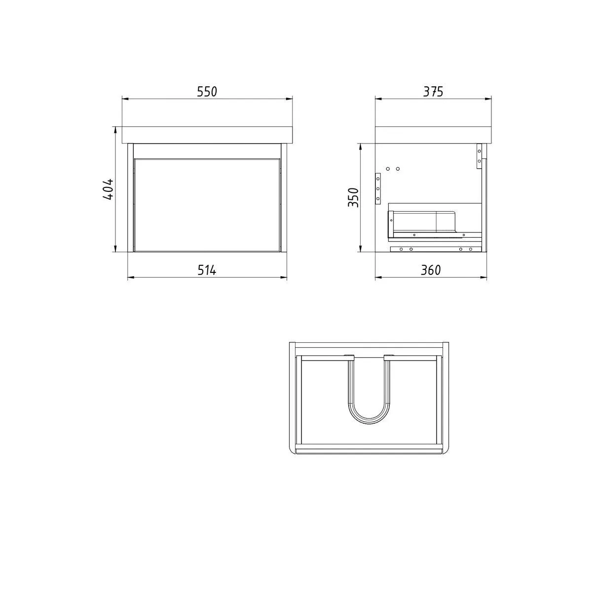 Тумба под раковину подвесная Dreja Luxury 55 см, серый базальт