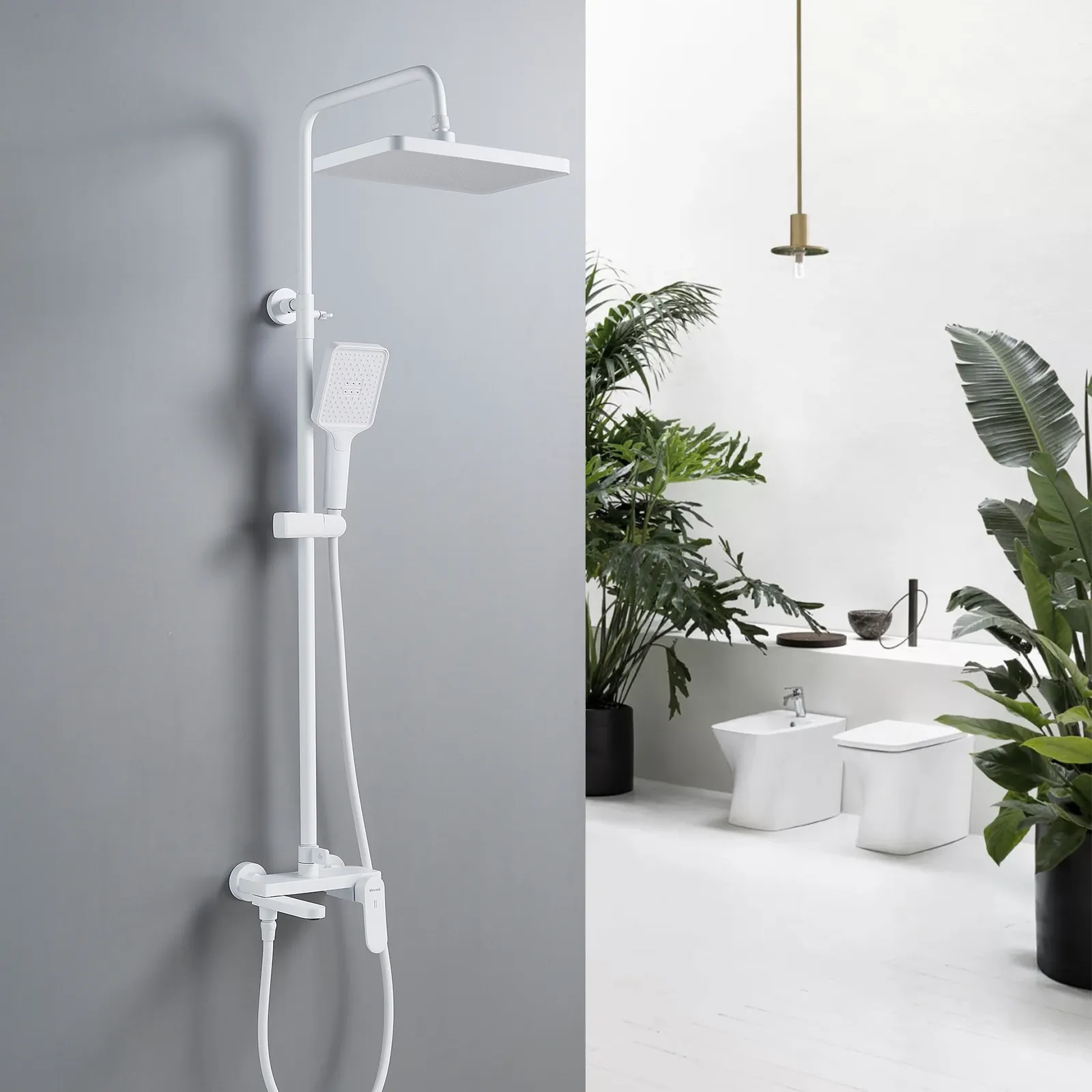 Душевая система Shevanik S4536C, белый