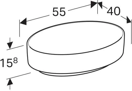 Раковина с установкой на столешницу Geberit VariForm овальной формы (55х40 см) (500.771.01.2)