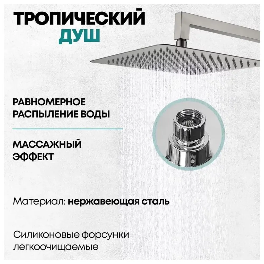 Душевая система встраиваемая Grocenberg GB5007BG, графит