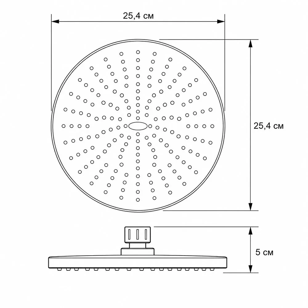 G005-25(тропический душ хром 254mm  )
