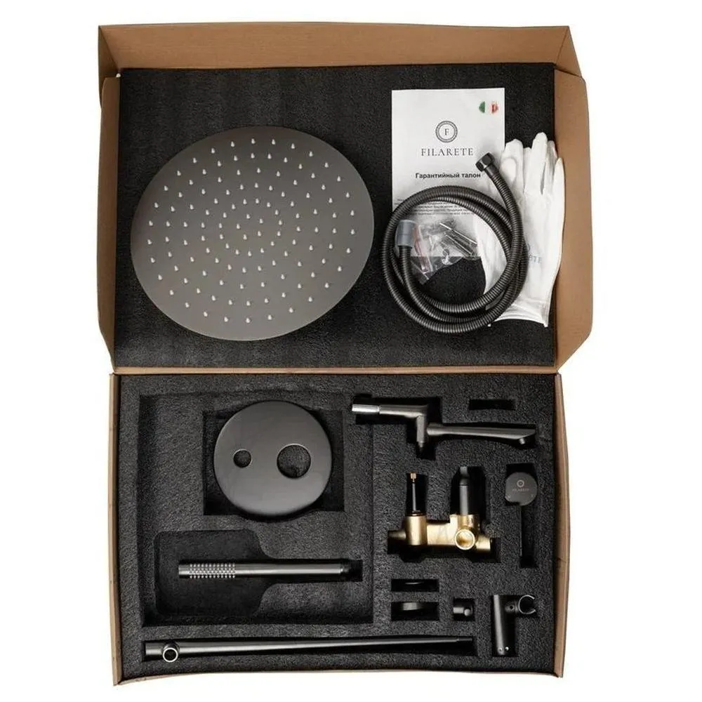 Душевая система встраиваемая FILARETE Roun FL1020BG, графит