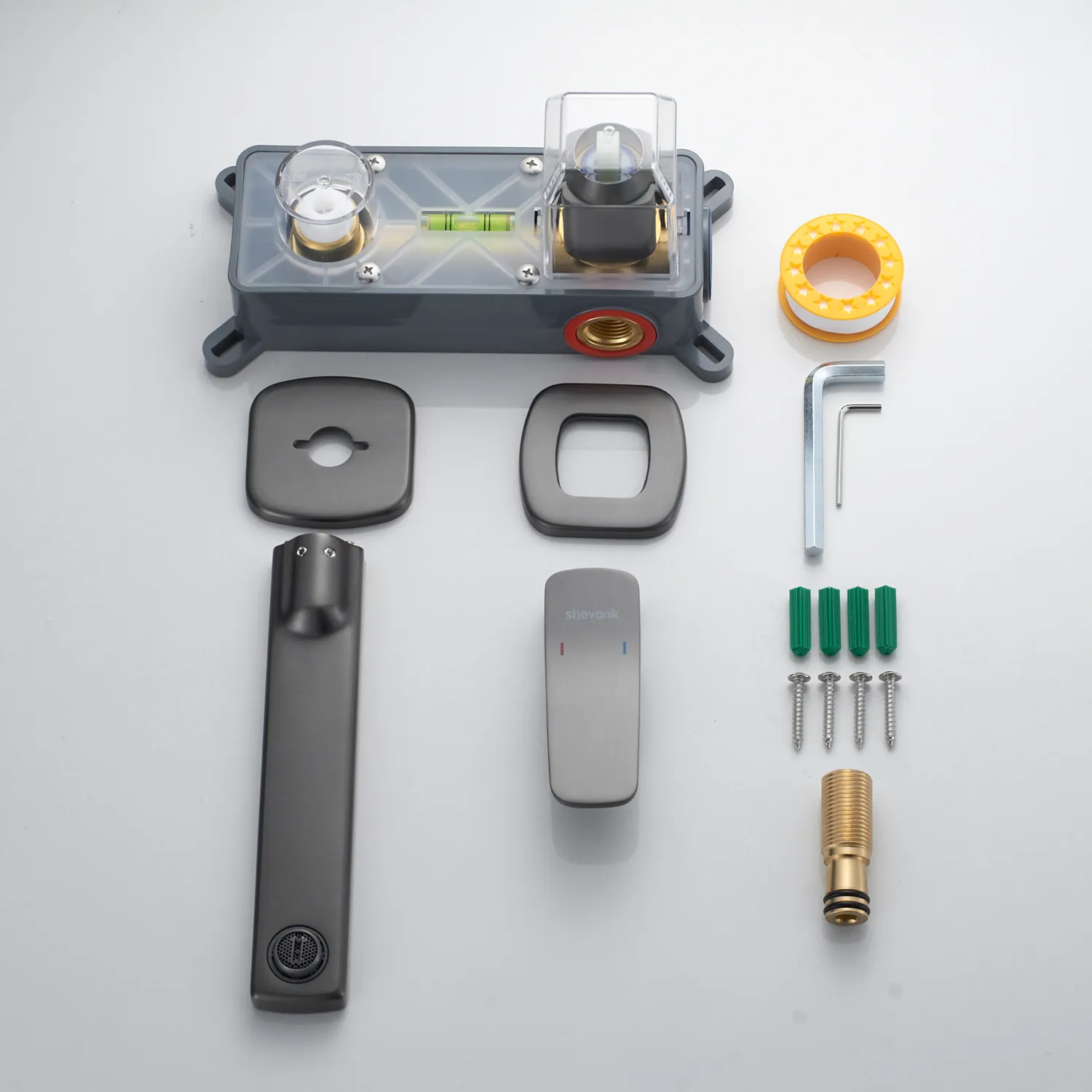 Смеситель для раковины встраиваемый Shevanik S9941T, оружейная сталь