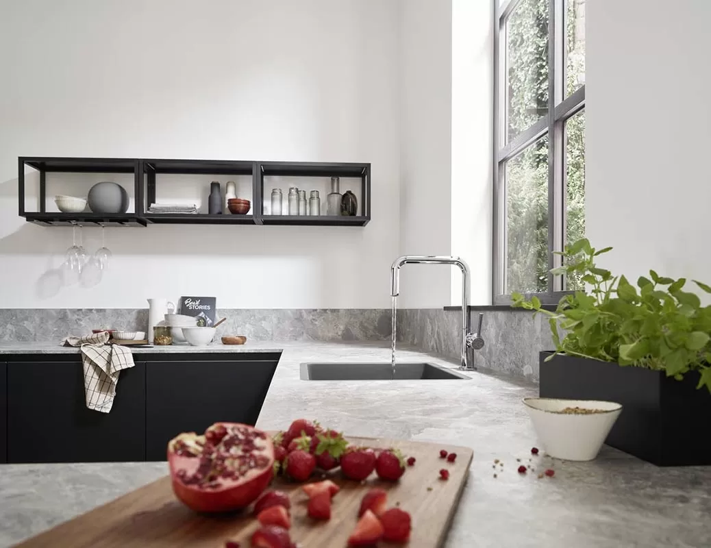 Кухонный смеситель однорычажный, U 220, 1jet Hansgrohe 72806000, хром