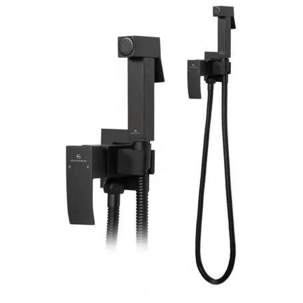 Гигиенический душ со смесителем встраиваемый Grocenberg GB002BL, черный