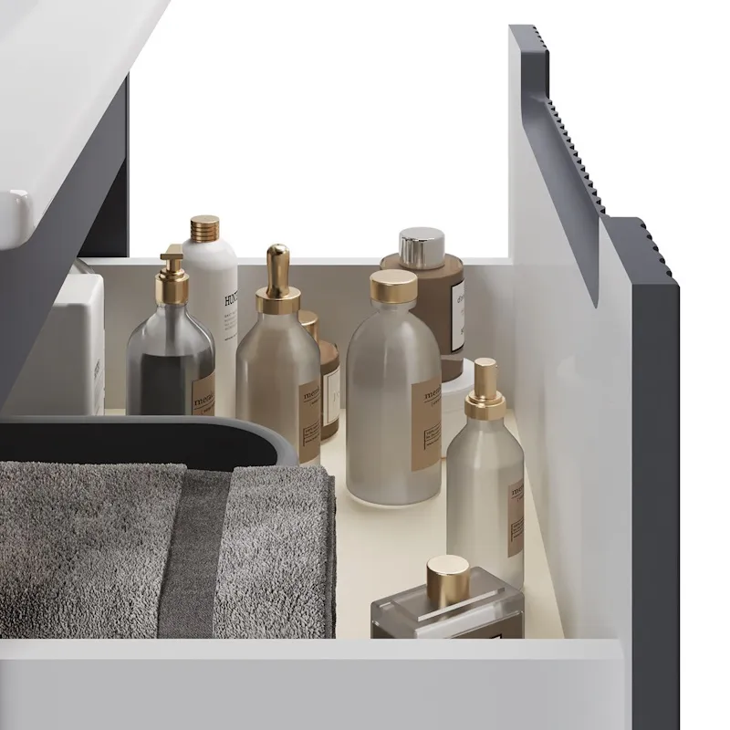 Тумба под раковину подвесная Dreja Euphoria 100 см, серый базальт