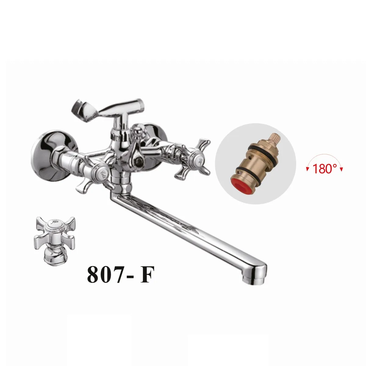 Смеситель для ванны D-Lin D147807-F, хром