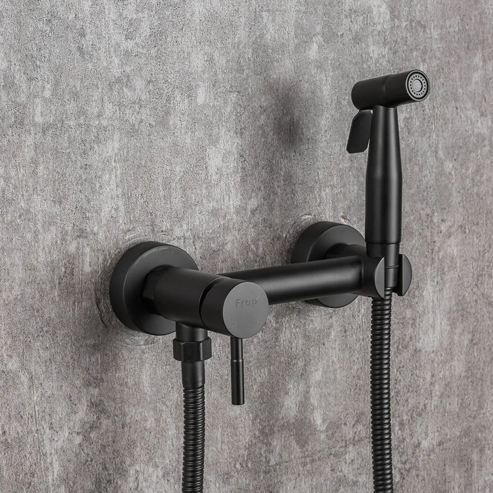 Гигиенический душ со смесителем FRAP F7503-6, черный