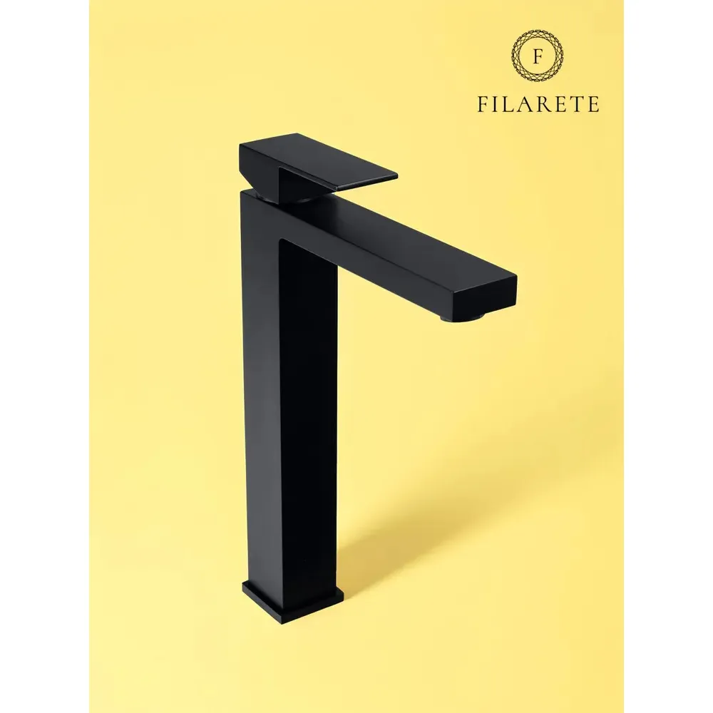 Смеситель для раковины высокий FILARETE Fing FL6040BL, черный