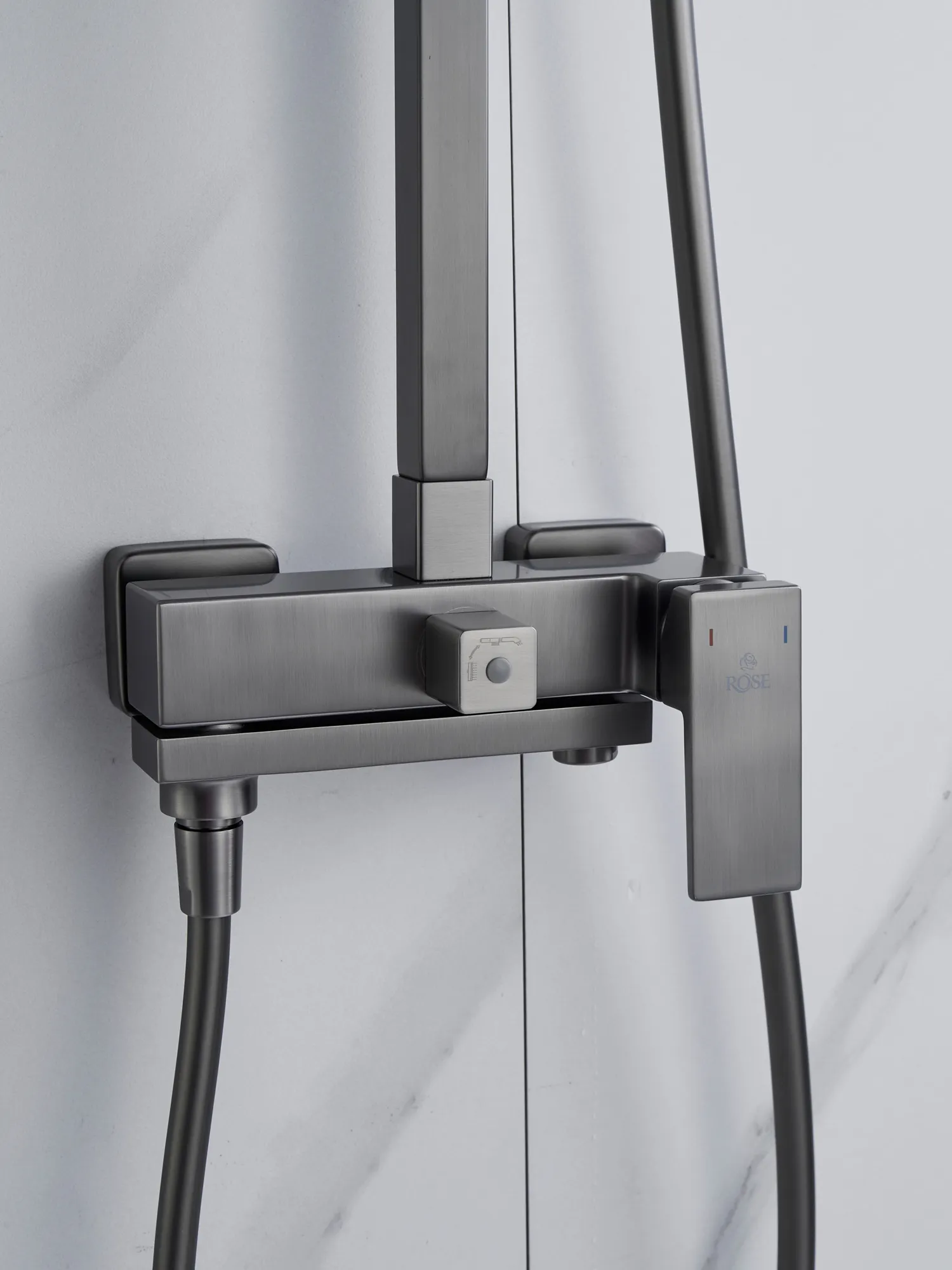 Душевая система Rose R2836T, оружейная сталь