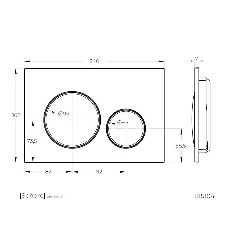 Клавиша смыва Knotlor BIS104WYC, белый