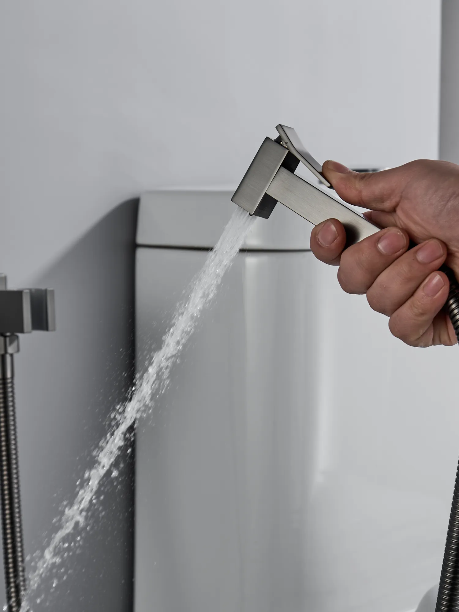 Гигиенический душ со смесителем Rose R2805T, оружейная сталь