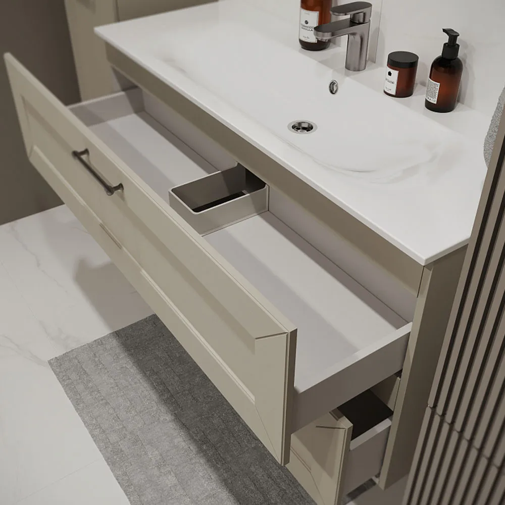 Тумба с раковиной подвесная (120см) Terminus Victoria VIC101202900101O, айвори