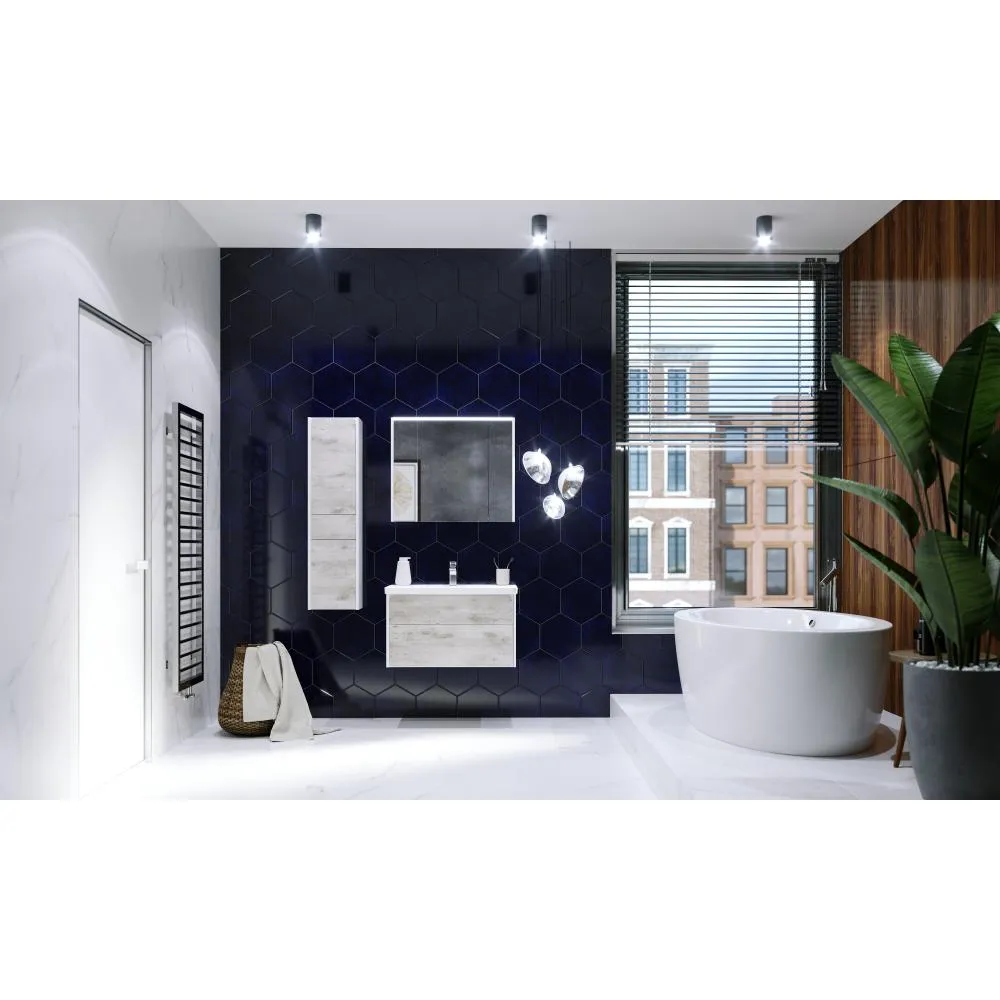 Пенал Roca Ronda (ZRU9303006) (правый) белый глянец/бетон