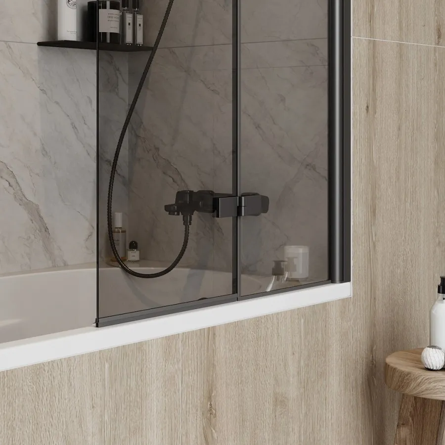 Шторка на ванну 80х140 см Maretti Valentina VA41R8014098-560, профиль черный