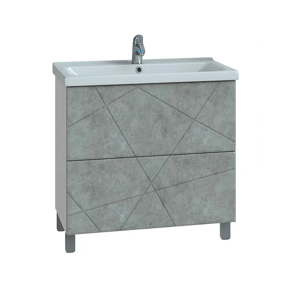 Тумба с раковиной напольная VIGO Geometry 025 бетон, 80 см