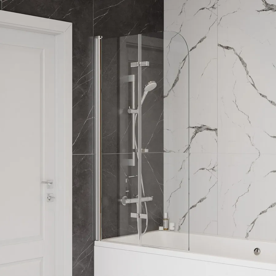 Шторка на ванну 80х140 см Maretti Valentina VA41R8014097-015, профиль хром