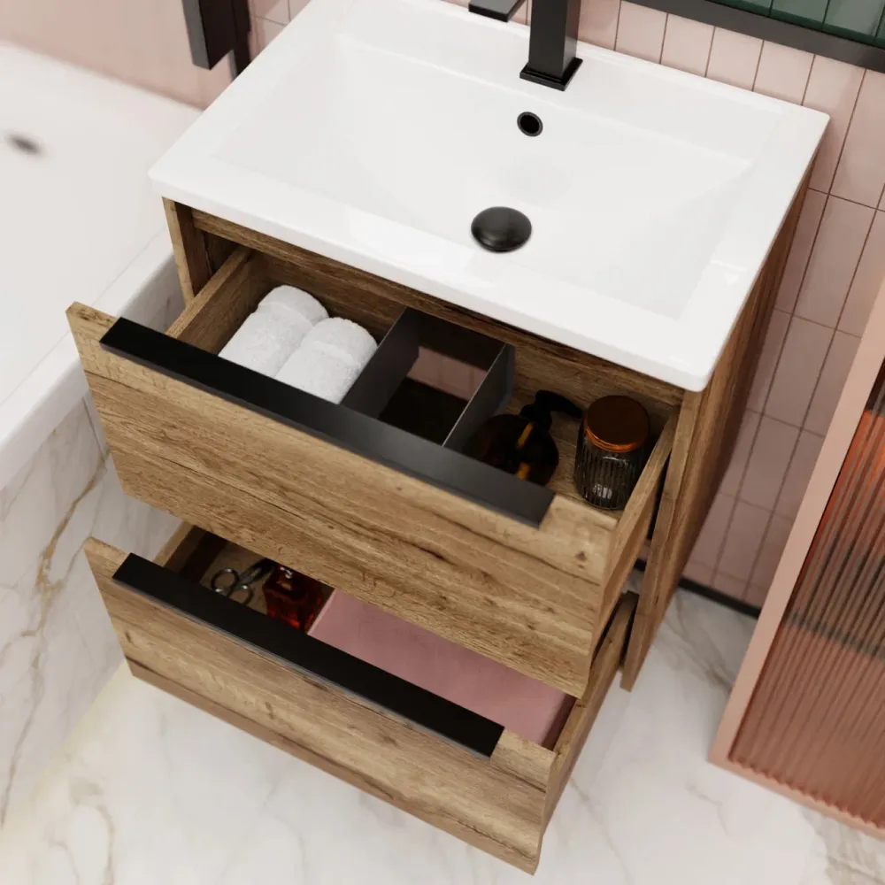 Тумба под раковину подвесная La Fenice Tesoro FNC-01-TES-DGT-60-2, табак