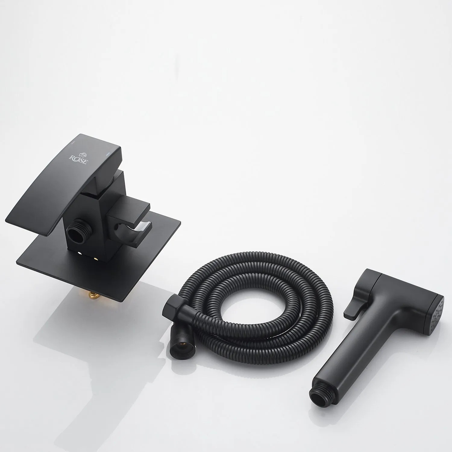 Гигиенический душ со смесителем Rose R1505H-2, черный