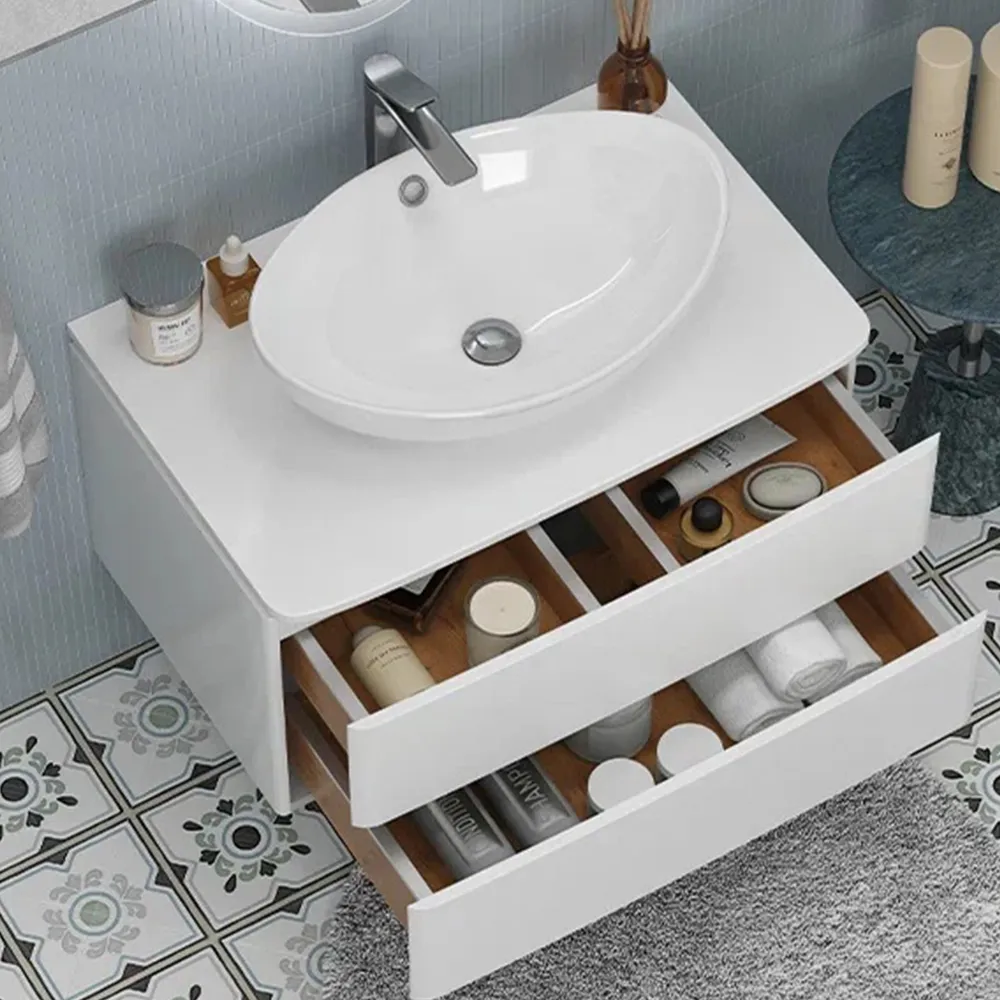 Тумба с раковиной подвесная Velvex Luna tp.LUN.80.2Y, 80 см