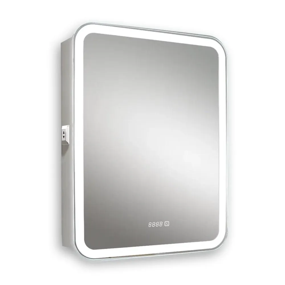 Зеркало-шкаф Silver Mirrors Фиджи 50 - 4.2 левый (часы, ТХ, сенсорный выключатель)