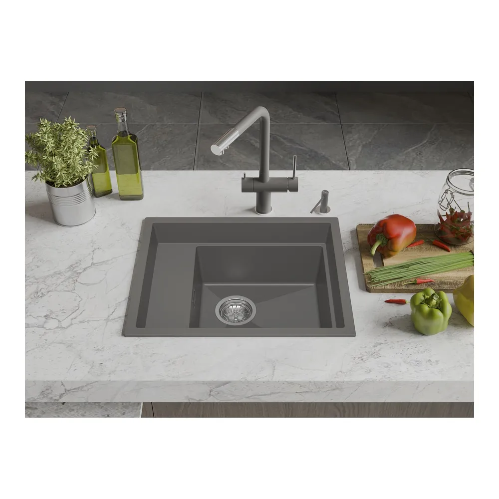 Кухонная мойка Rivelato NOBILE NB-544-L, серый металлик