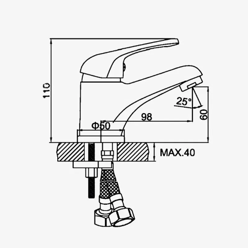 Смеситель для раковины D-Lin D110410, хром