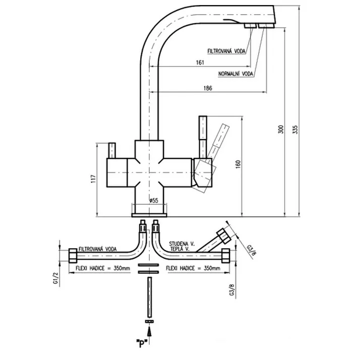 Смеситель для кухни Rav Slezak Seina Joystic SE918.5