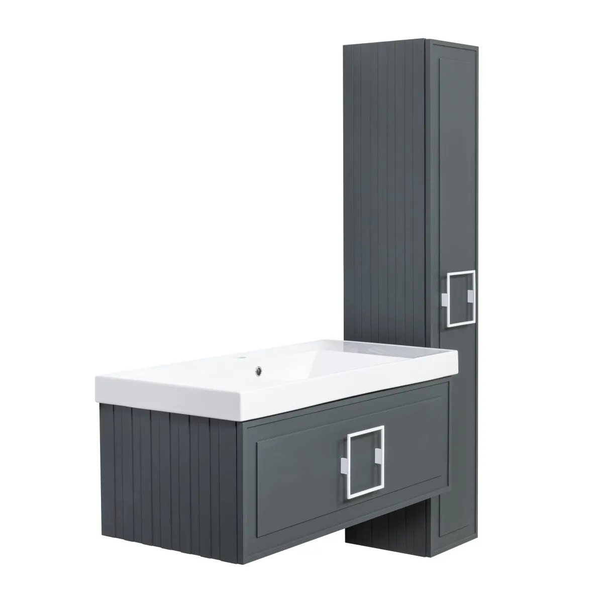 Тумба под раковину подвесная La Fenice Cubo FNC-01-CUB-G-100, серо-зеленая