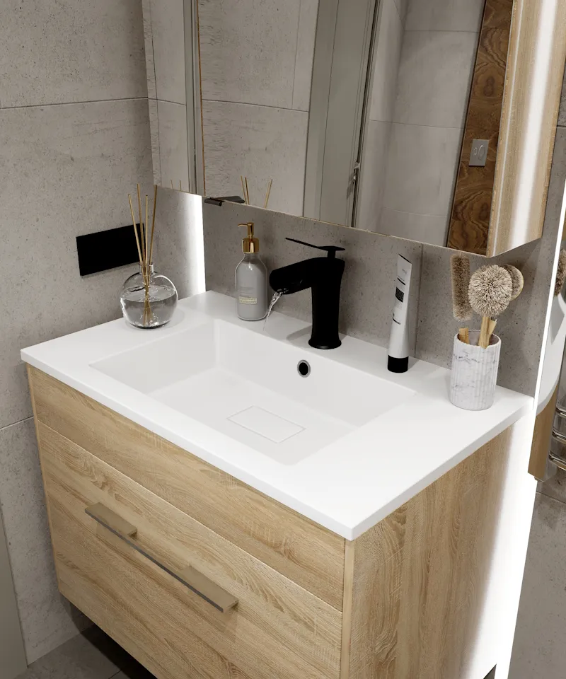 Раковина Florentina Персона 80 см 10.240.00800.001, белая