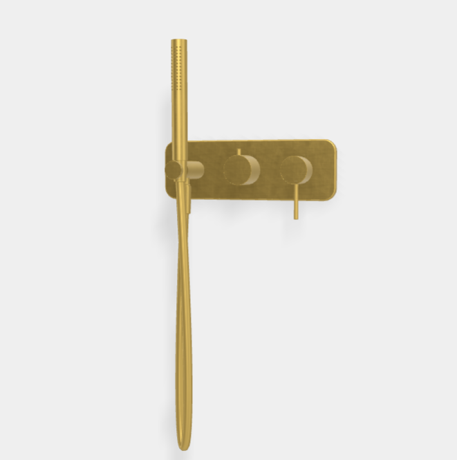 Смеситель для душа Fima Carlo Frattini Spillo Up, на 2 потребителя, брашированное золото (F3049WX2OS)