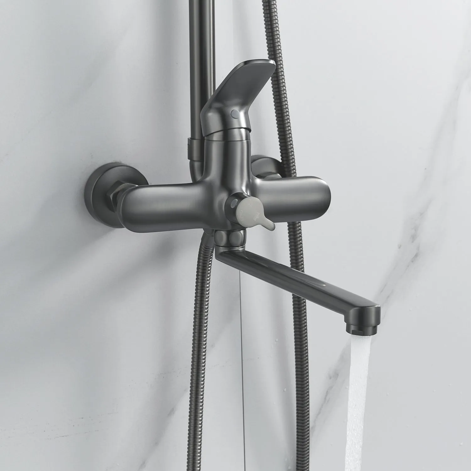 Душевая система Raffine F3685T, оружейная сталь