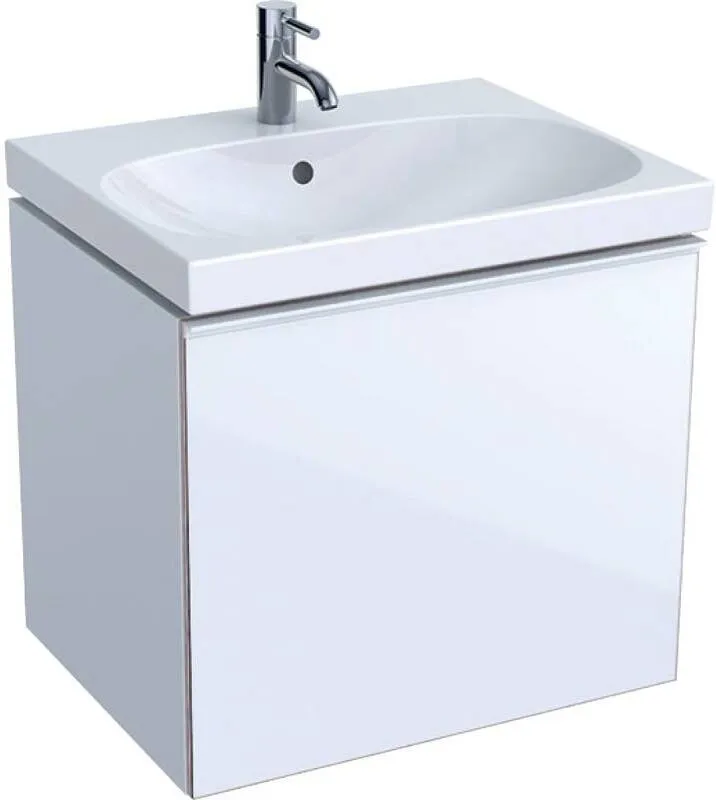 Тумба под раковину Geberit Acanto 595x535x476 мм, белое стекло (500.609.01.2)