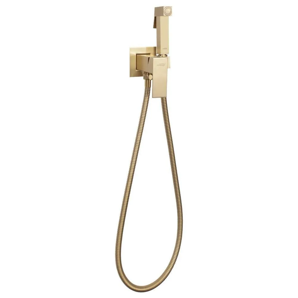 Гигиенический душ со смесителем встраиваемый Hansberge H3077MG, матовое золото