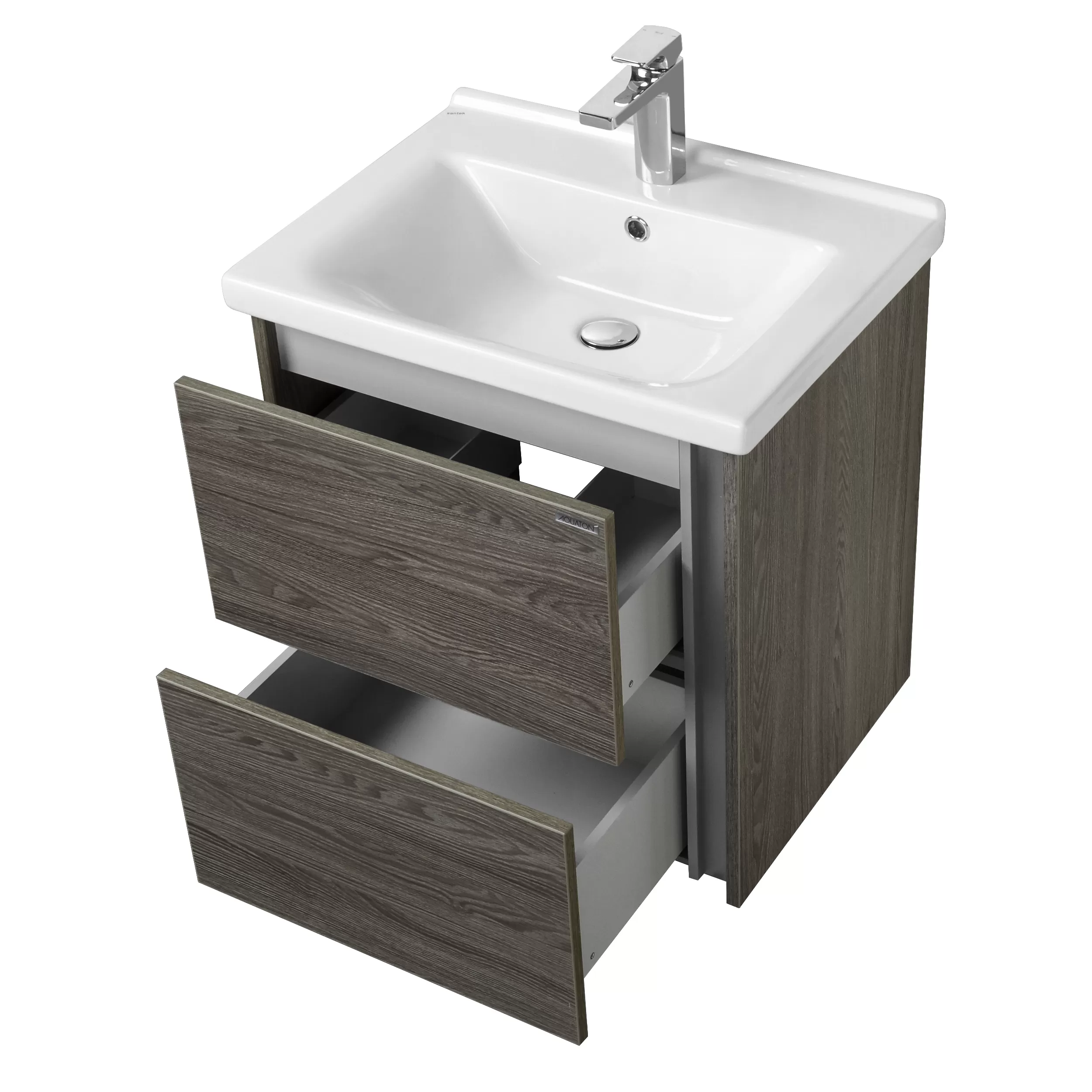 Тумба под раковину Aquaton Стоун 60 грецкий орех (1A231401SXC80)