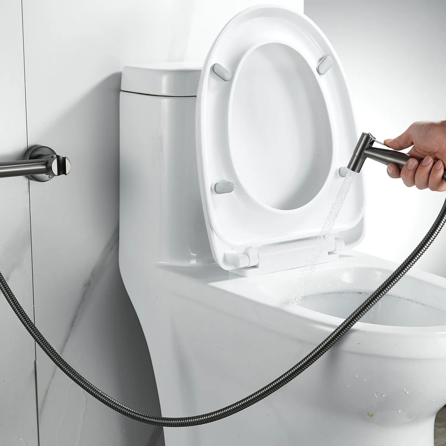 Гигиенический душ со смесителем Raffine F207T, оружейная сталь