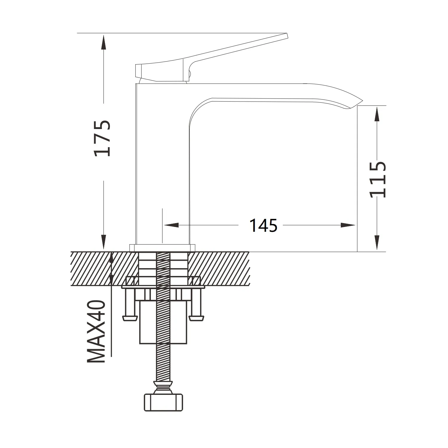Смеситель для раковины Shevanik S4101G, золотой сатин