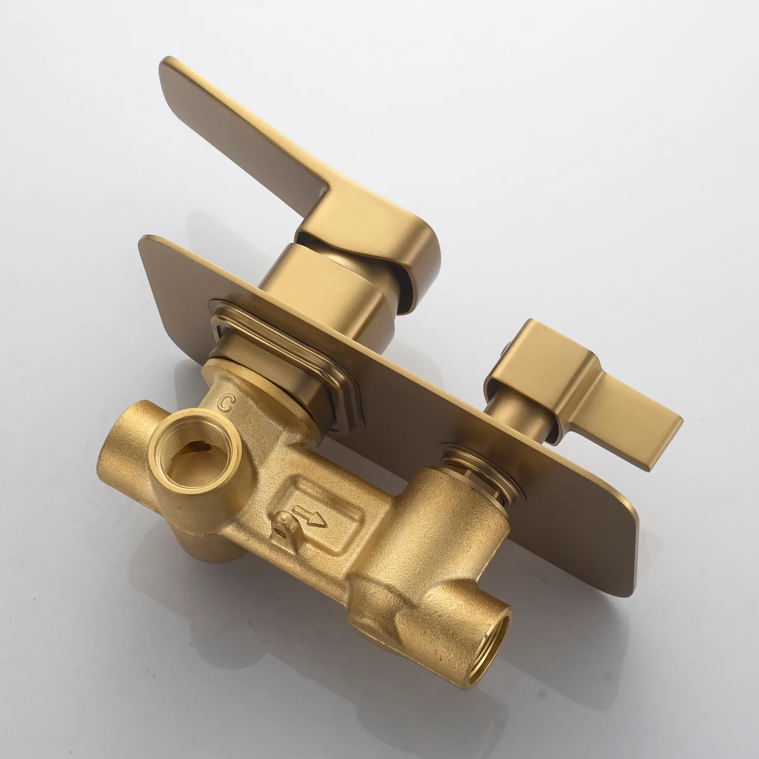 Душевая система встраиваемая Shevanik S9935G, золотой сатин