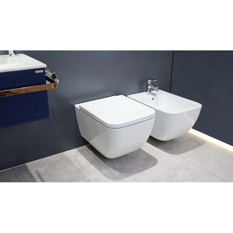 Унитаз подвесной SMARTFLOW VIGENTE безободковый с микролифтом SMF811-WH, белый