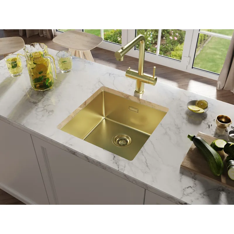 Кухонная мойка Grandex Aqua Optima 5011351, золото