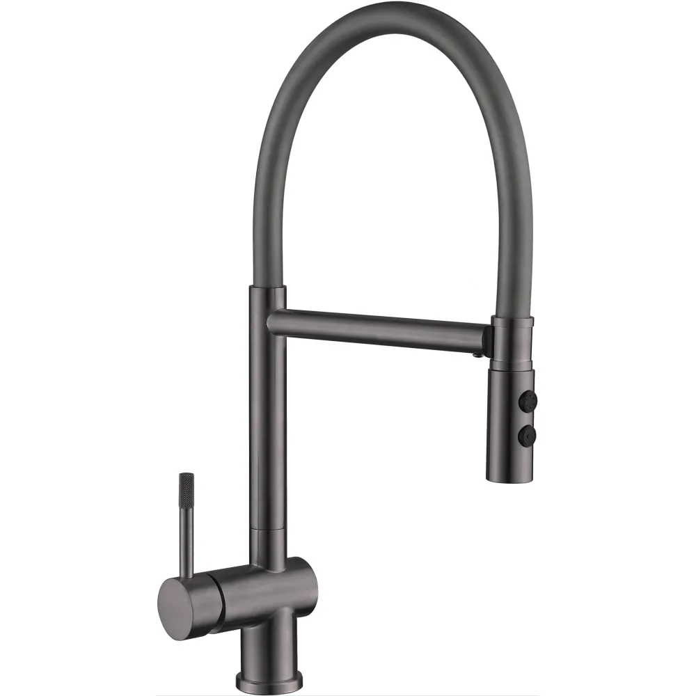 Смеситель для кухни с гибким изливом и режимом душ Fmark FS0252Q-06, графит