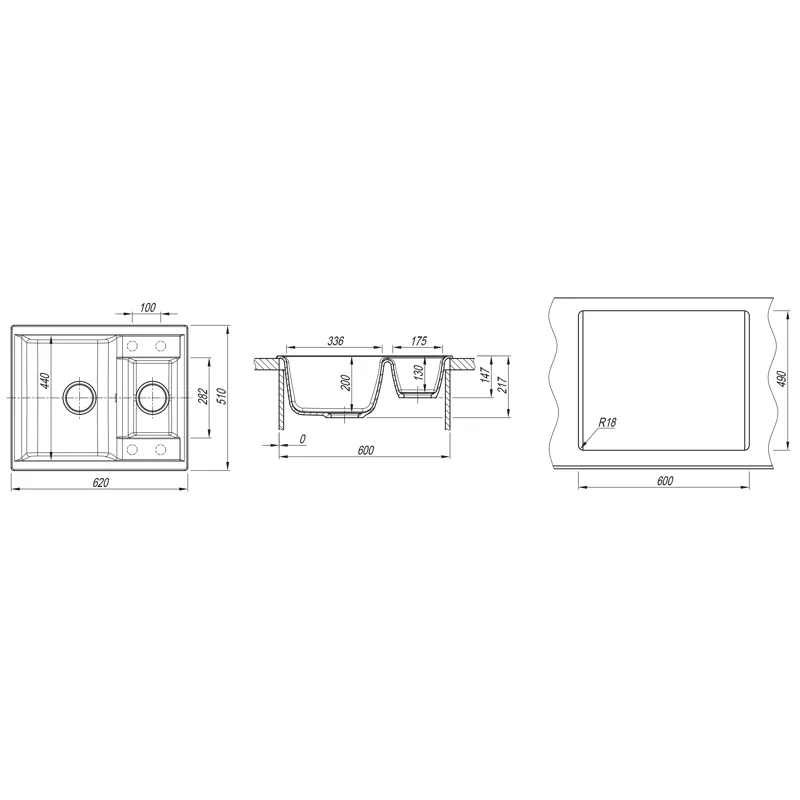 Кухонная мойка Dr. Gans АСТРА 25.065.D0620.401, белый