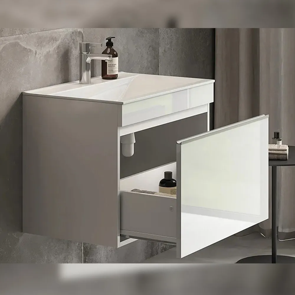 Тумба с раковиной подвесная Velvex Pulsus tp.PUL.PUL.70.1Y белый глянец, 70 см