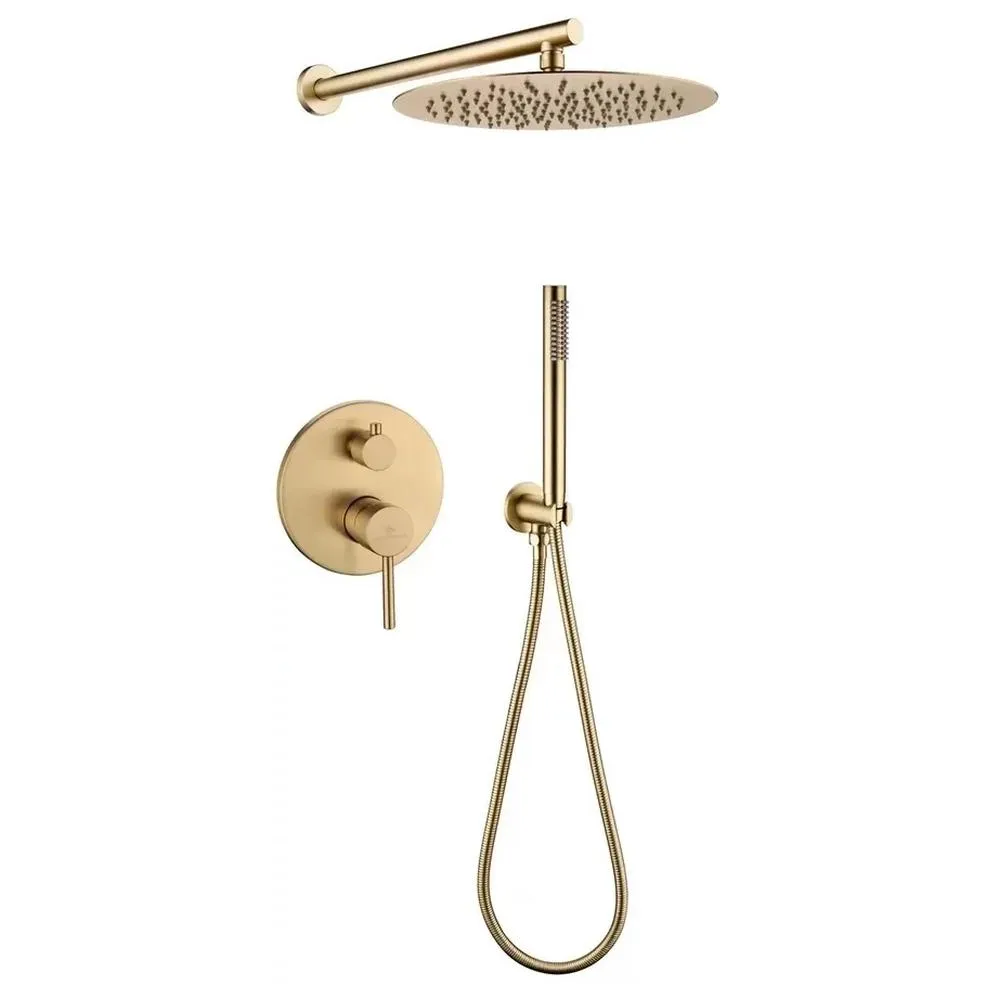 Душевая система встраиваемая (без излива) Grocenberg GB5099MG-3, матовое золото