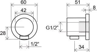 Шланговое подключение Ravak Chrome CR 701.00 (X07P004)