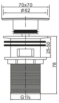 Донный клапан BelBagno, хром (BB-PCU-07-CRM)