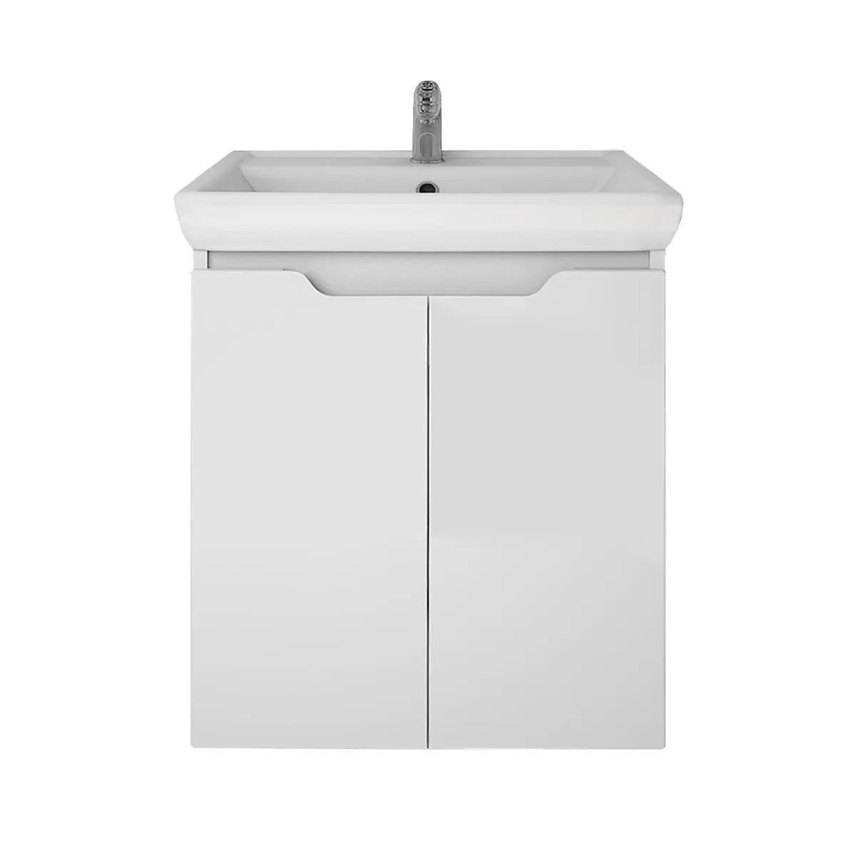 Тумба с раковиной подвесная Dreja Q Plus (D) 55 см, белый