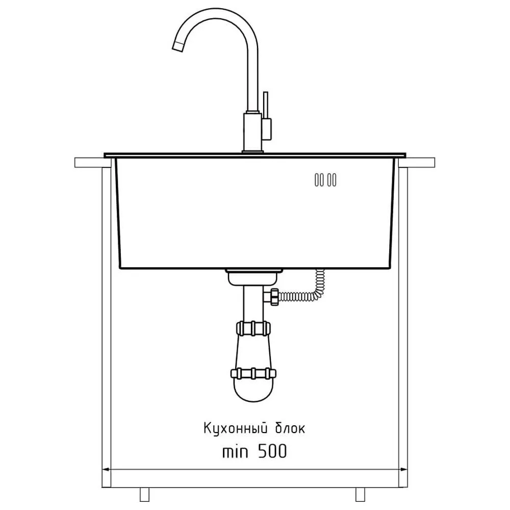 Кухонная мойка GranFest 4844, графит